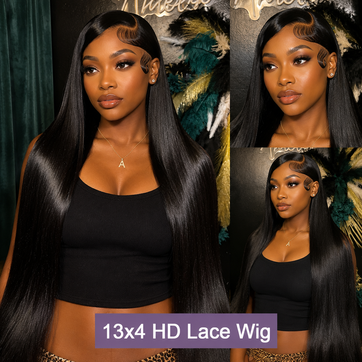 28" Straight 13x6 HD Lace Front Wig - 100% Human Hair, Pre-Plucked with Baby Hair