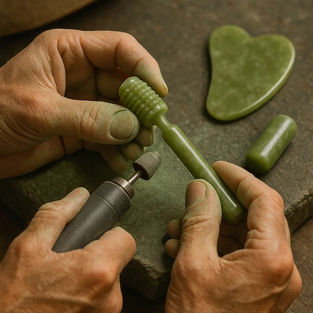 Roller for Face & Gua Sha – Natural Jade Massager