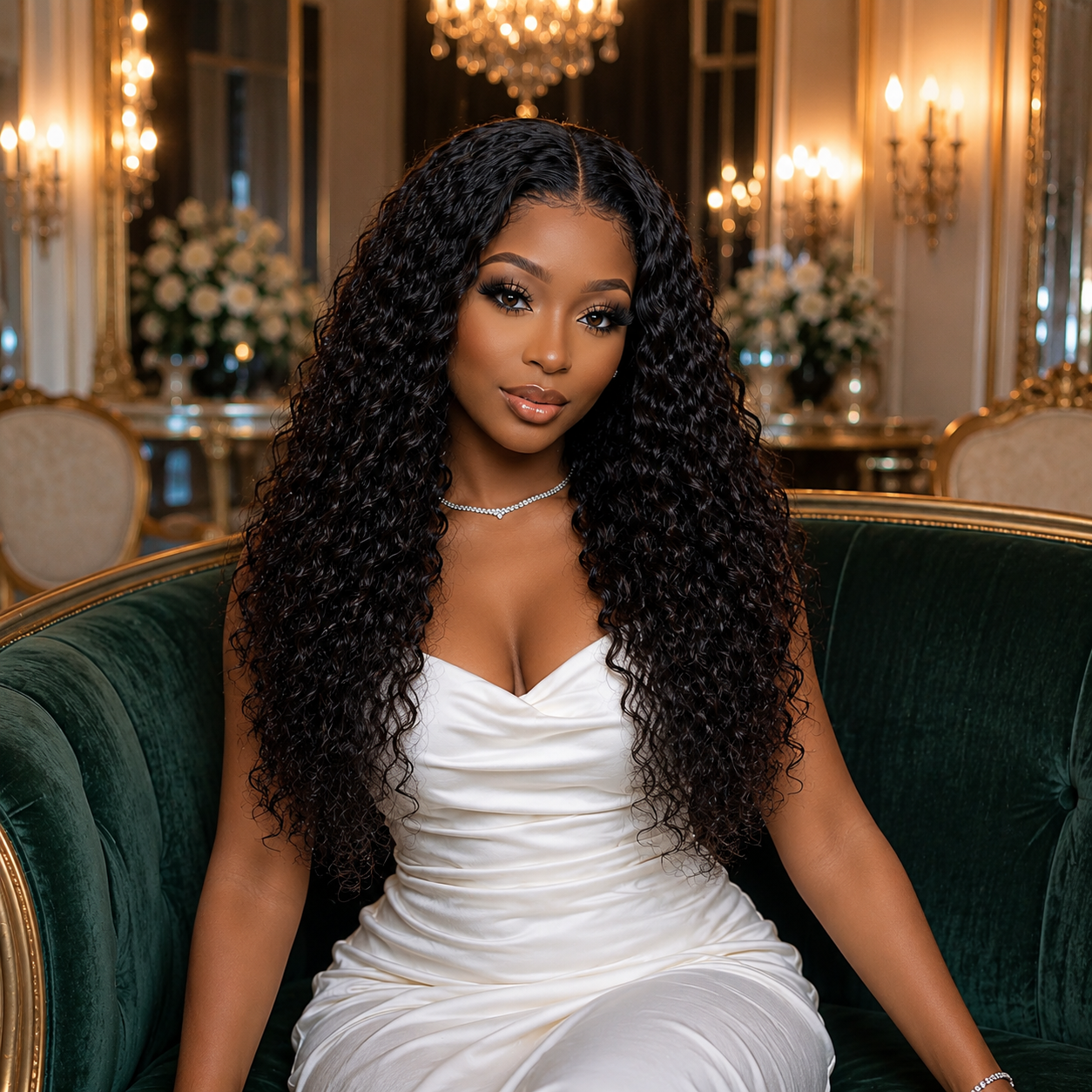 24” Water Wave Glueless Wig – 7x5 HD Lace, 100% Human Hair, 250% Density