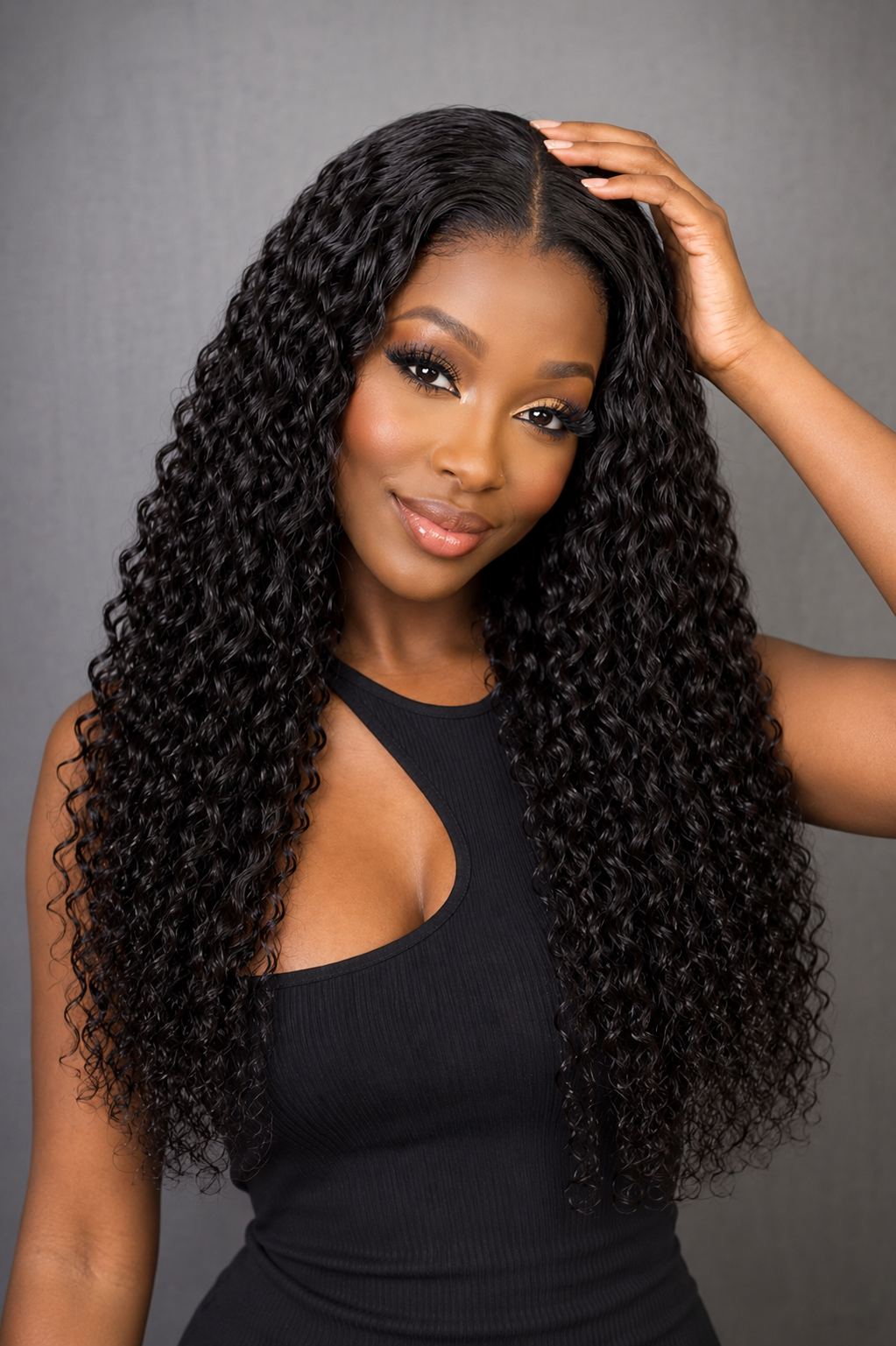 24” Water Wave Glueless Wig – 7x5 HD Lace, 100% Human Hair, 250% Density
