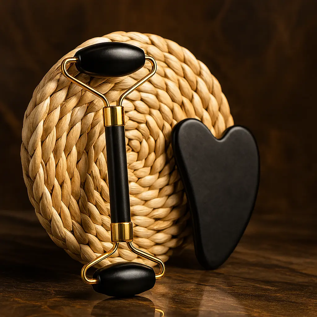 Roller for Face & Gua Sha – Natural Jade Massager