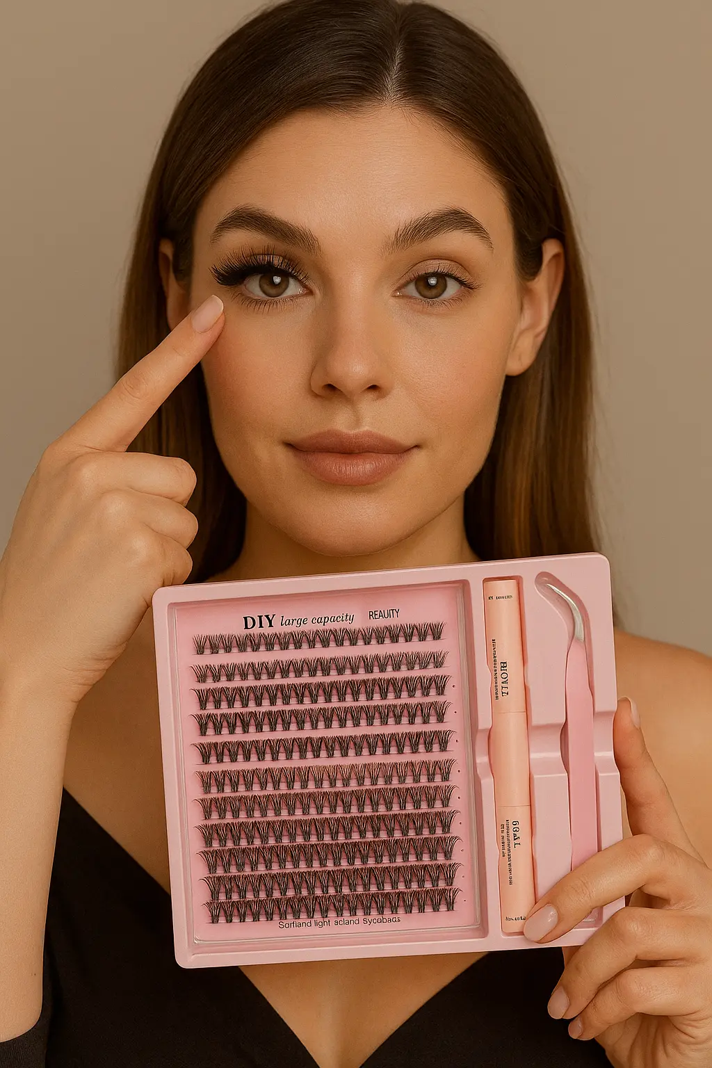 False Eyelashes Kit with Bond, Seal & Applicator Tool