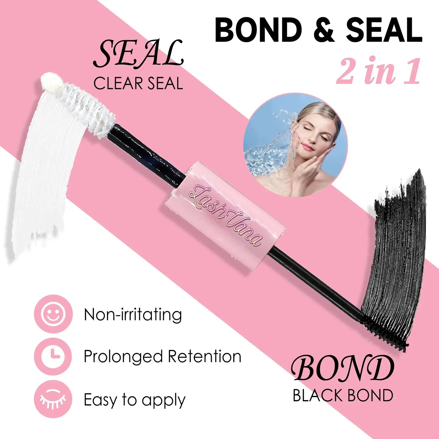 False Eyelashes Kit with Bond, Seal & Applicator Tool