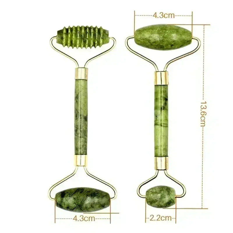 Roller for Face & Gua Sha – Natural Jade Massager