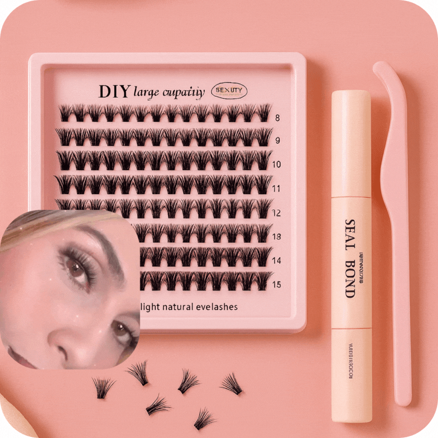 False Eyelashes Kit with Bond, Seal & Applicator Tool