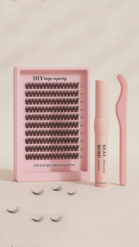 False Eyelashes Kit with Bond, Seal & Applicator Tool