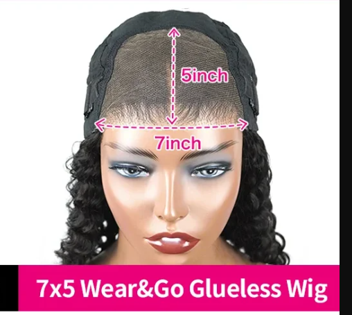 24” Water Wave Glueless Wig – 7x5 HD Lace, 100% Human Hair, 250% Density