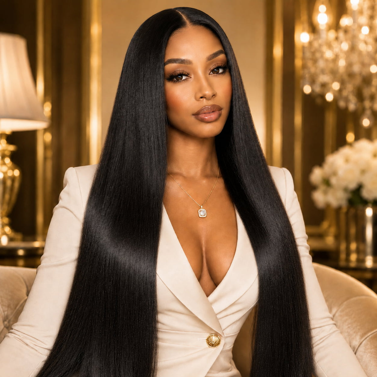 Straight Human Hair Wig – 13x6 HD Lace Front | Pre-Plucked Natural Hairline