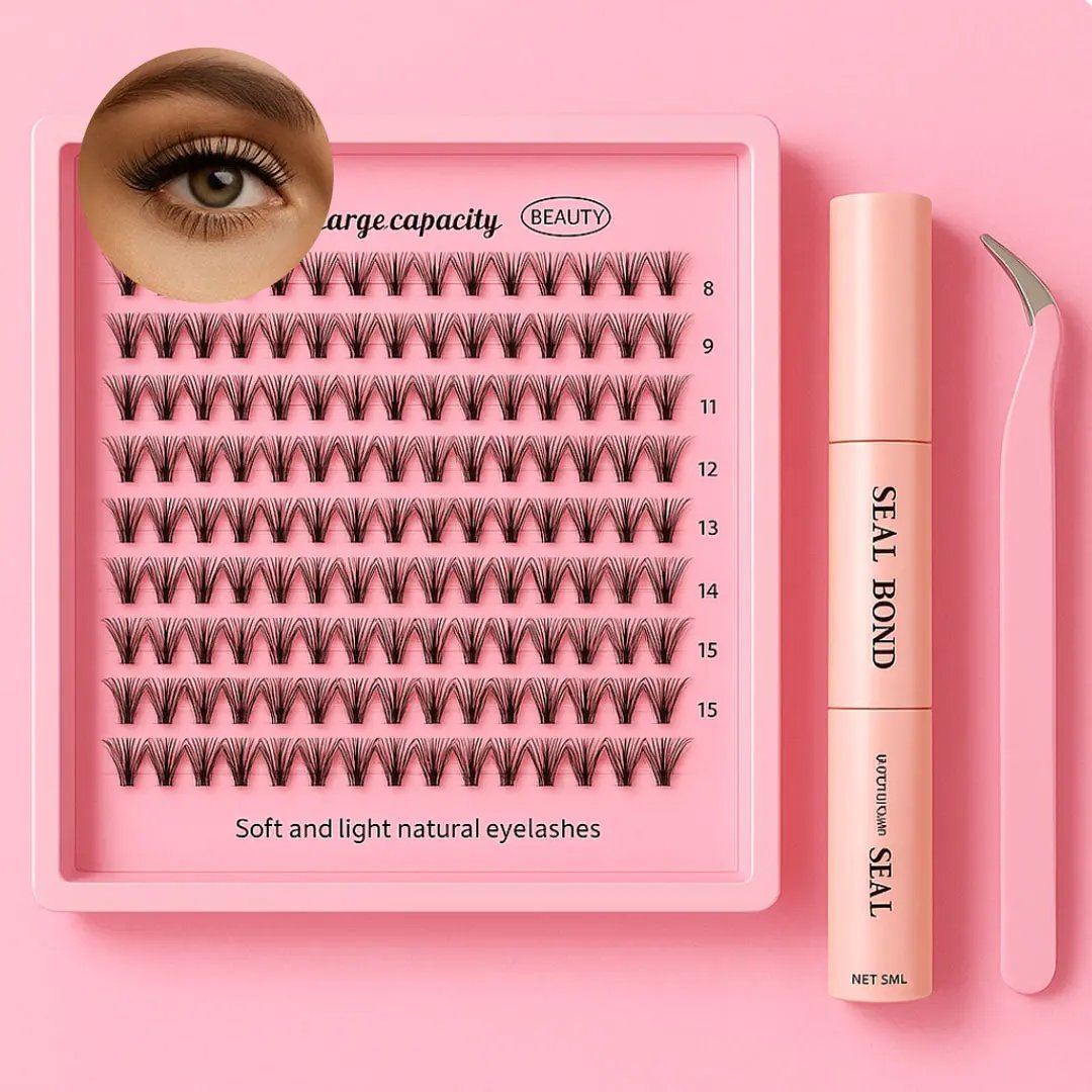 False Eyelashes Kit with Bond, Seal & Applicator Tool